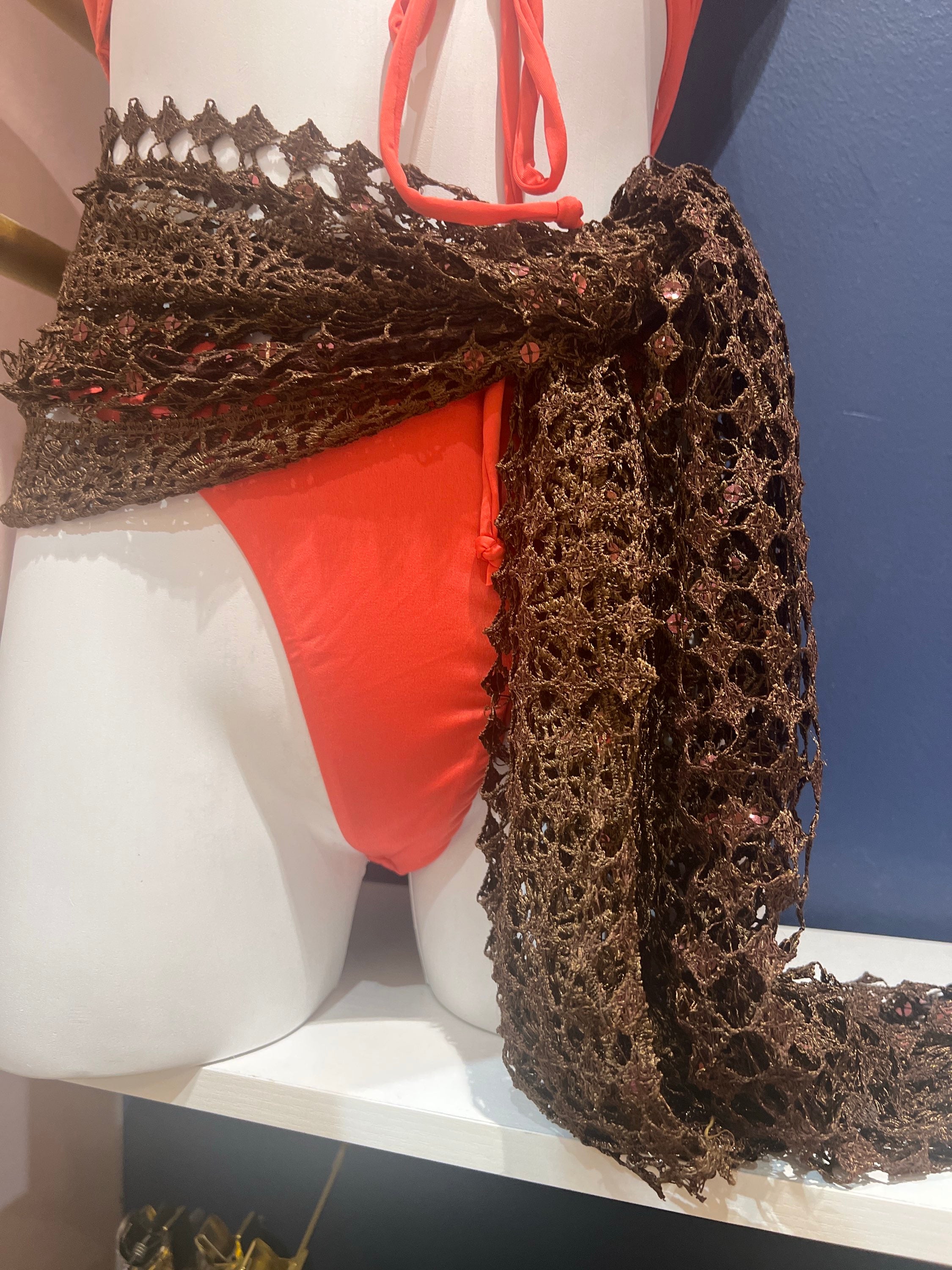Brown Crochet Sarong  image 1